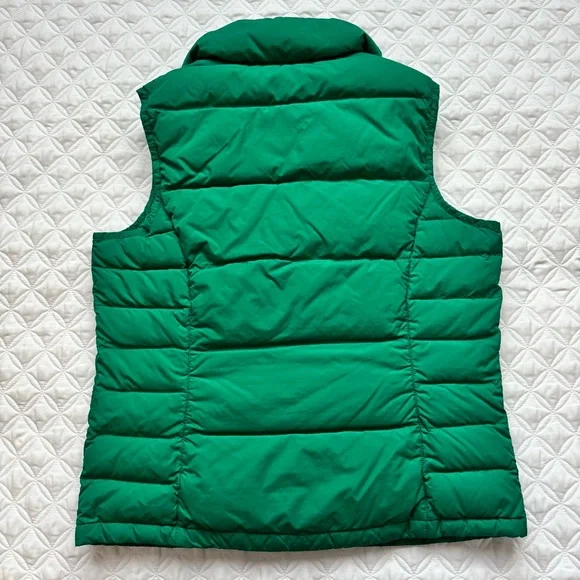 Lands' End Down Puffer Vest Snap Button Emerald Green Size Small - Picture 8 of 13